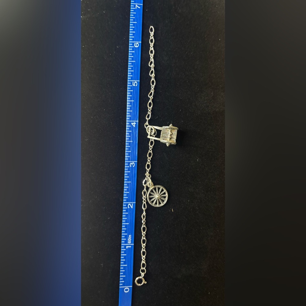 Elegant Pioneer Handcart Charm Bracelet